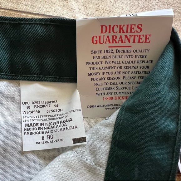 Dickies Size 8R Green Boys Plated Shorts - Picture 7 of 7